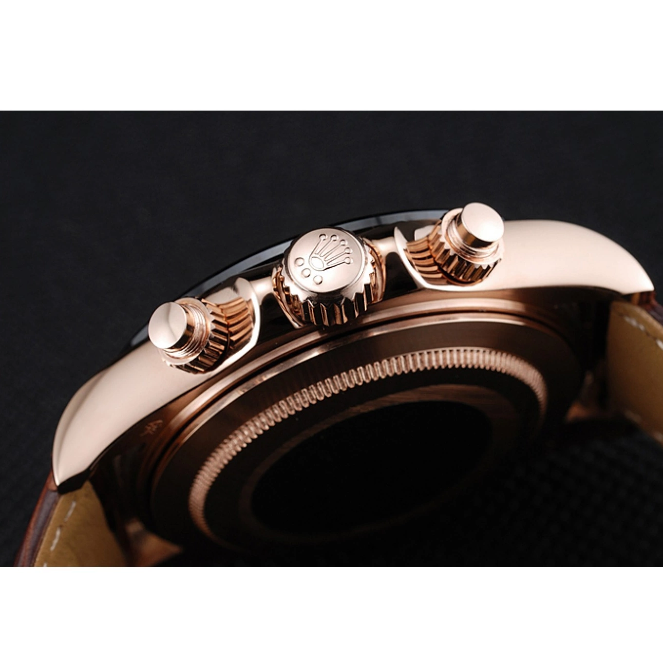 Best AAA Replica Sites Brown Brown Gold Dial 1454243 Bracelet Rose Cosmograph Rolex Daytona Leather Case 0520